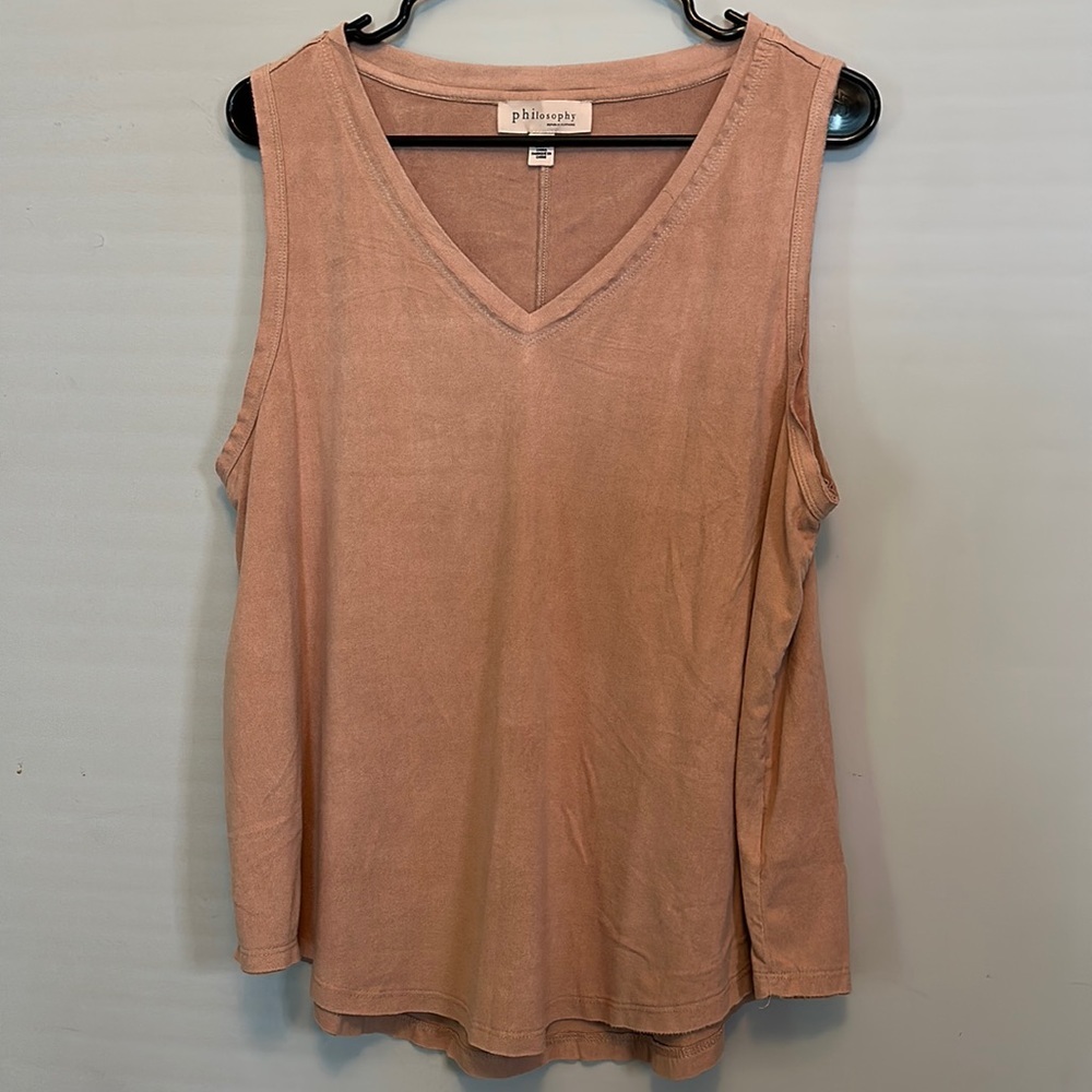 Philosophy Women’s Pink V-Neck Tank Blouse Size XL
